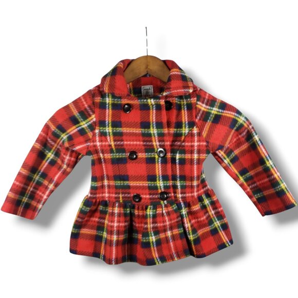 Mack & Co 4T Red Plaid Coat Holiday Dressy Buffalo Check Preppy Vintage Cozy - Picture 1 of 8